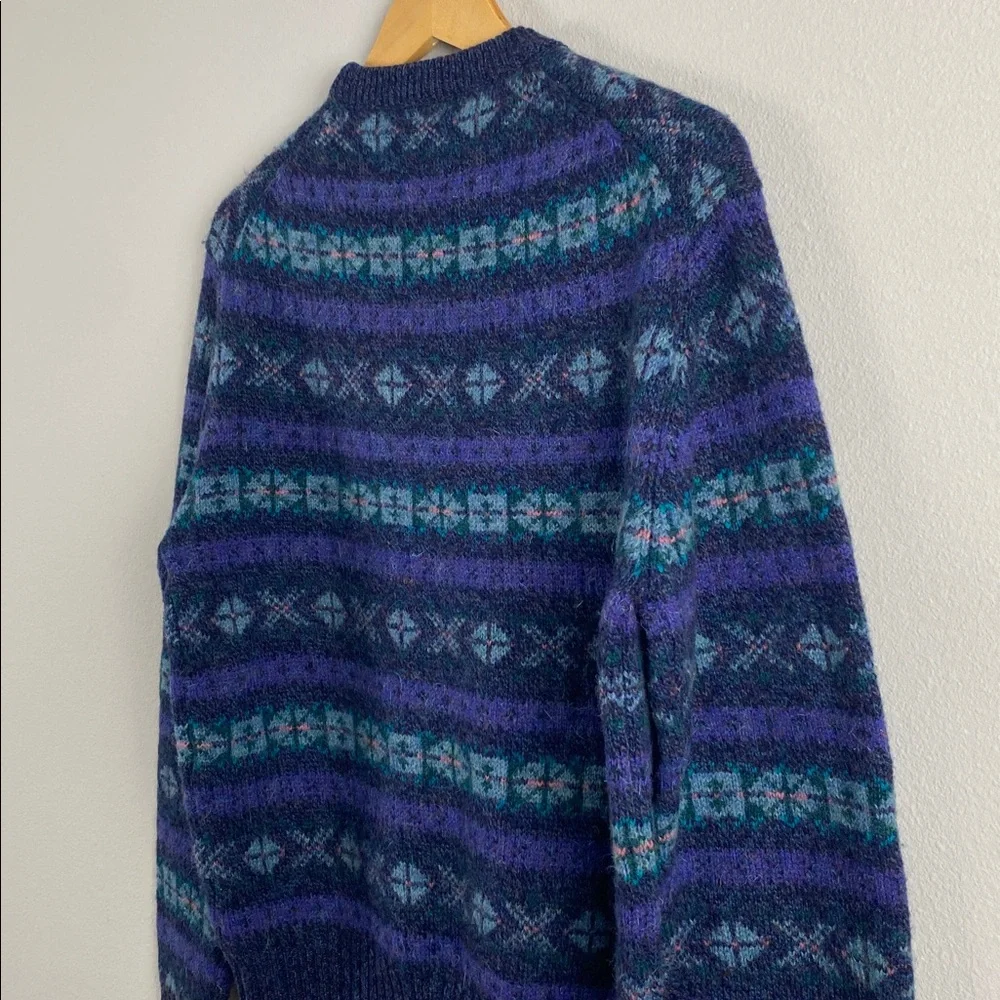 Nordstrom Vintage Scottish Shetland Wool Fair Isle Knit LS Crewneck Sweater - Picture 8 of 14